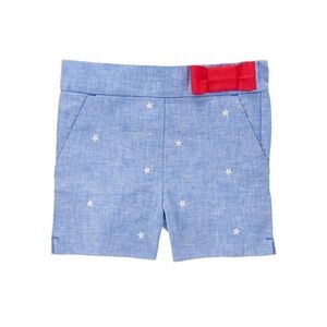 EUC Janie and Jack Sky star shorts chambray blue Size 12-18m